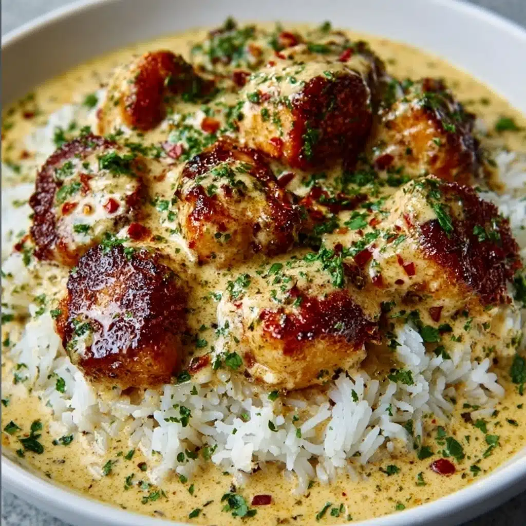 Creamy Smothered Chicken And Rice Recipe - Recipe Image