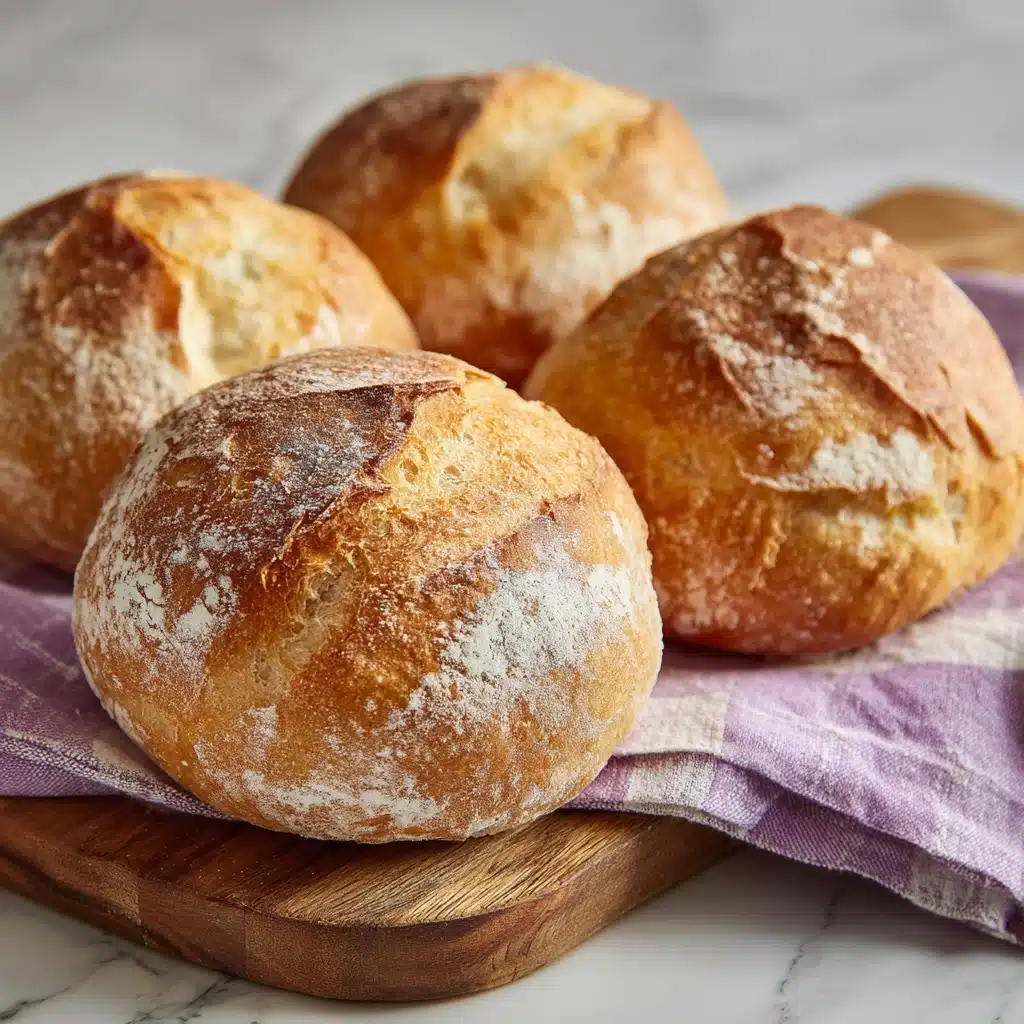 5-Ingredient Crusty Panini Bread (No Knead) Recipe - Recipe Image