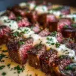 Juicy Steak with Creamy Garlic Sauce Recipe