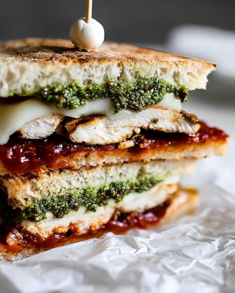 Grilled Chicken Melt with Sun-Dried Tomato Spread and Pesto Recipe