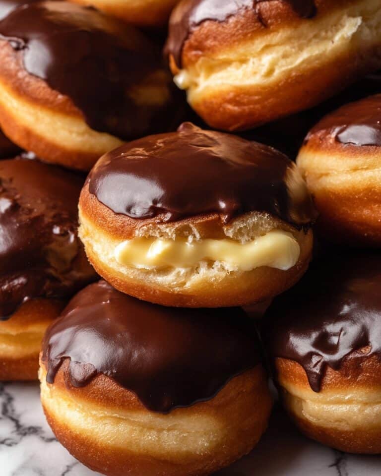 Boston Cream Donuts with Chocolate Glaze Recipe