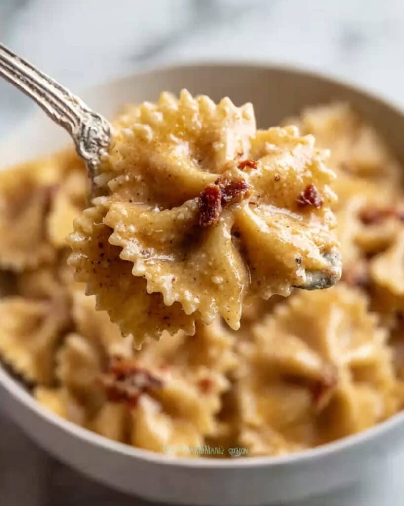 Creamy Sun-Dried Tomato & Mushroom Bowtie Pasta Bake Recipe