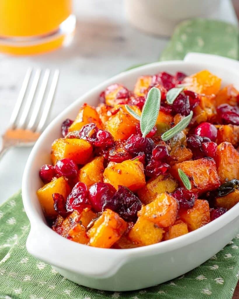 Roasted Butternut Squash with Cranberries Recipe