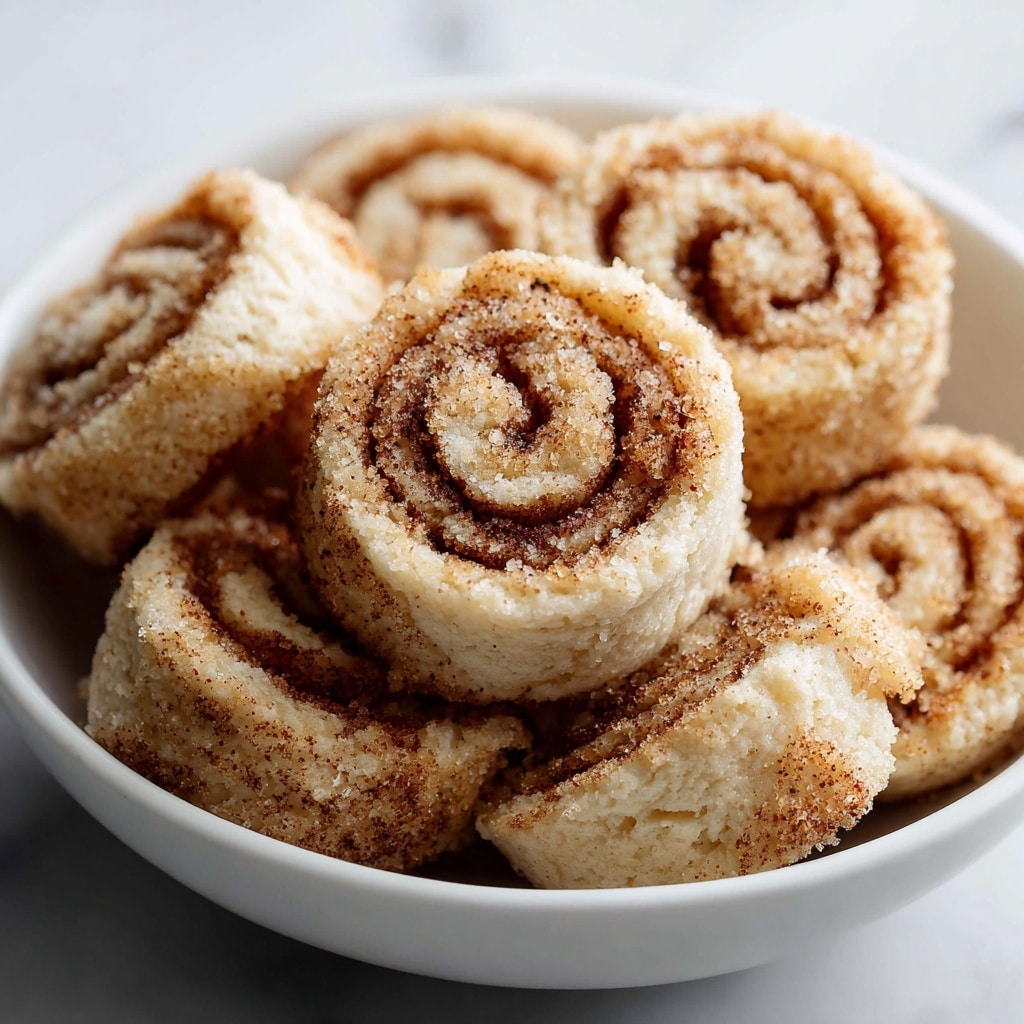 A close-up view of many small cinnamon cream cheese bites arranged tightly in a white bowl. Each bite has two visible layers: a light golden-brown outer dough layer that appears soft and slightly shiny, and an inner filling layer with a darker brown, cinnamon-spice texture sprinkled with sugar crystals that add a little sparkle. The bites are round, firm, and stacked so that some show a spiral pattern from the rolled dough and cinnamon filling. The bowl is set on a white marbled texture surface with soft natural light highlighting the warm tones of the bites. Photo taken with an iphone --ar 4:5 --v 7