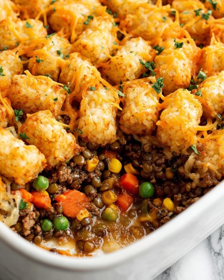 Healthy Tater Tot Casserole with Beef and Lentils Recipe