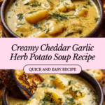 Hearty Cheddar Garlic Herb Potato Soup Recipe