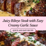 Juicy Steak with Creamy Garlic Sauce Recipe