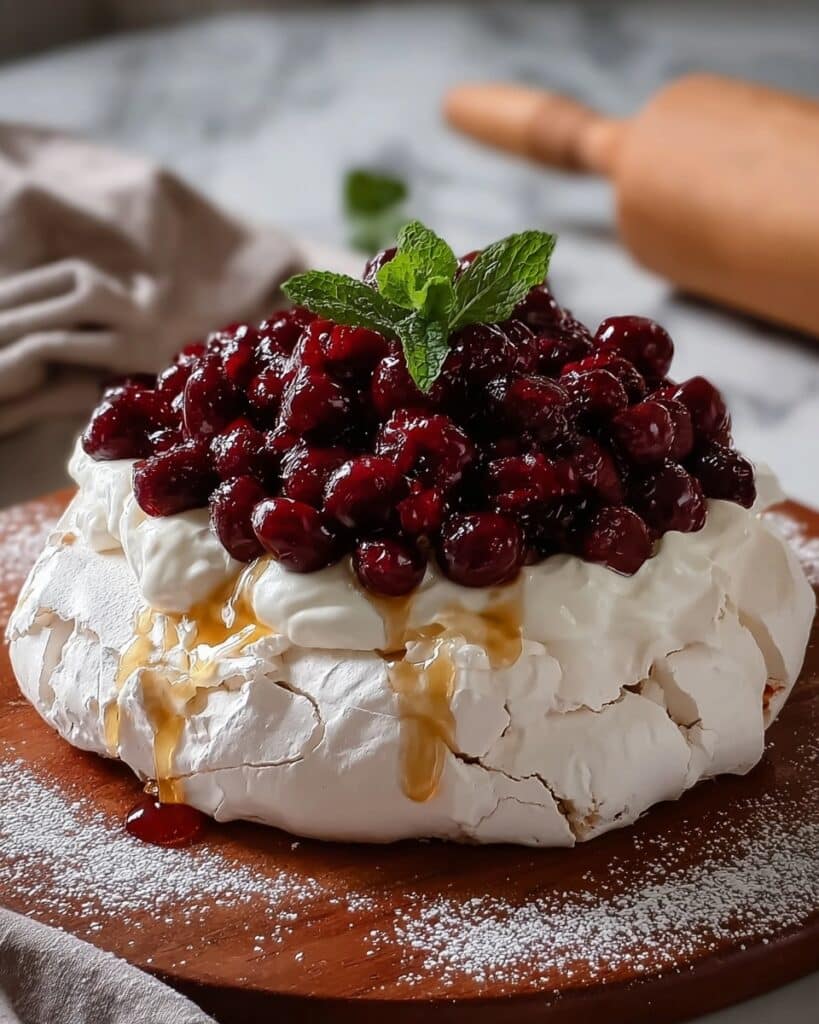 Irresistible Cranberry Pavlova with Vanilla Cream Recipe