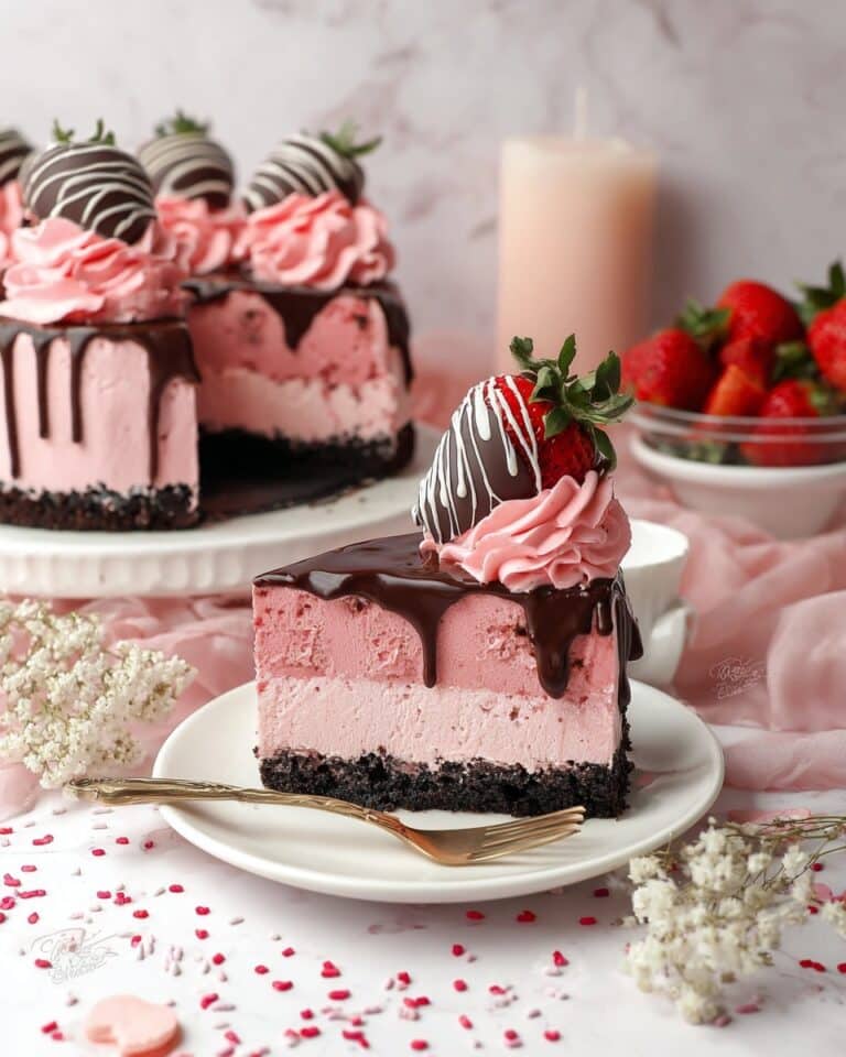 No-Bake Chocolate Strawberry Cheesecake Recipe