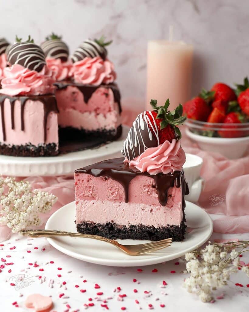 No-Bake Chocolate Strawberry Cheesecake Recipe