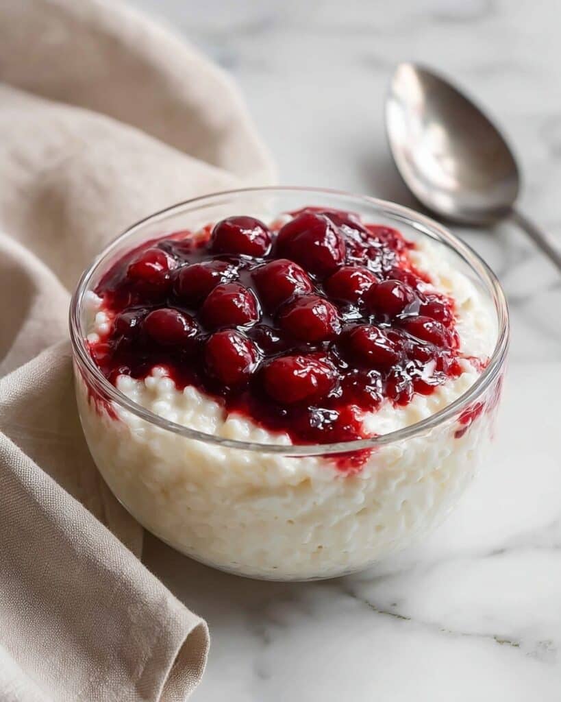 Coconut Milk Rice Pudding with Tart Cherry Sauce Recipe