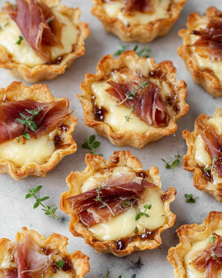 Mini Brie Bites with Fig Jam and Crispy Prosciutto Recipe