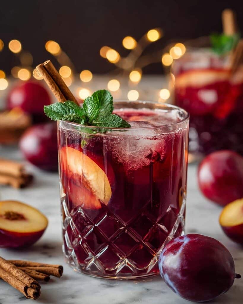 Cinnamon Plum Punch Mocktail Recipe