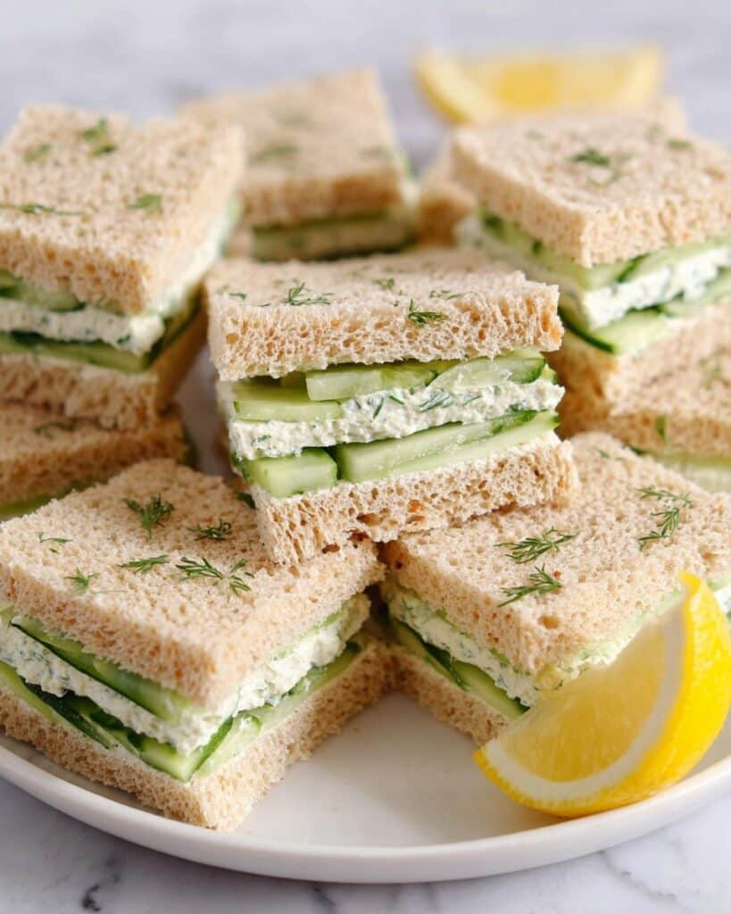 Vegan Cucumber Tea Sandwiches with Dill Cream Cheese Recipe