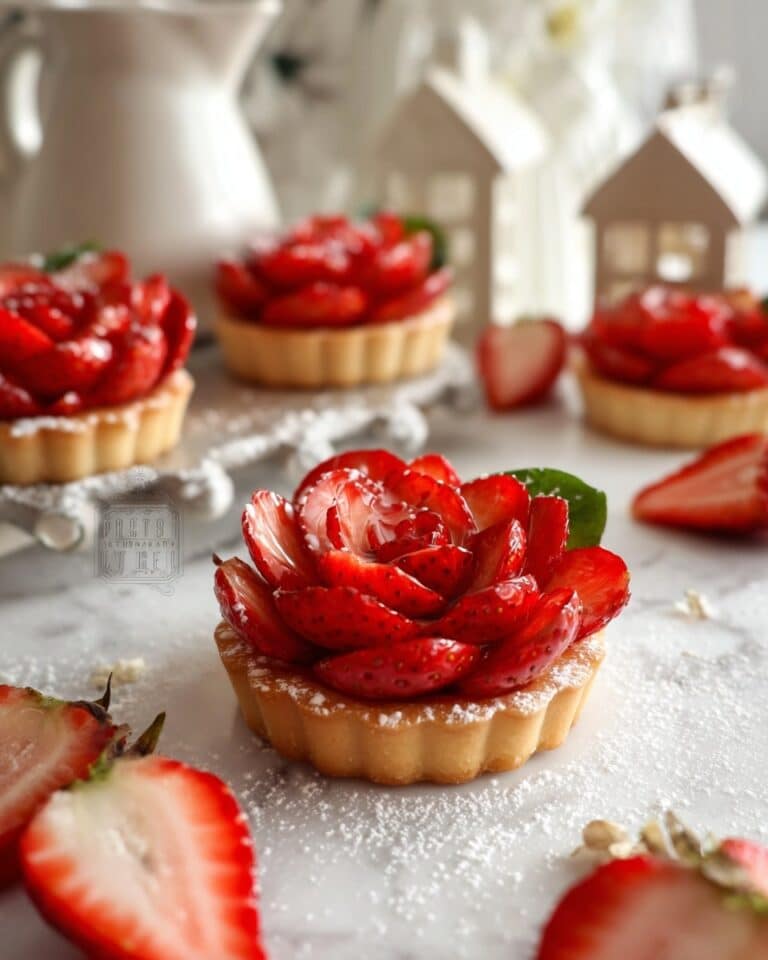 Vegan Strawberry Rose Tarts Recipe