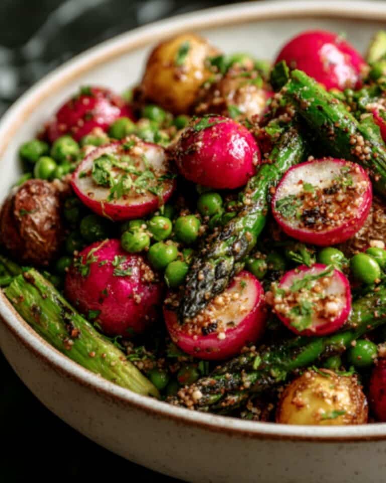 Roasted Asparagus and Radishes with Mustard Vinaigrette Recipe