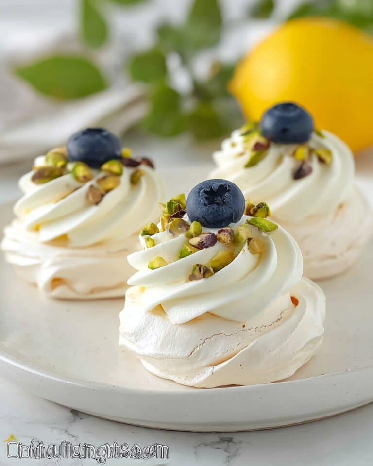 Mini Pavlova with Blueberries and Pistachios Recipe