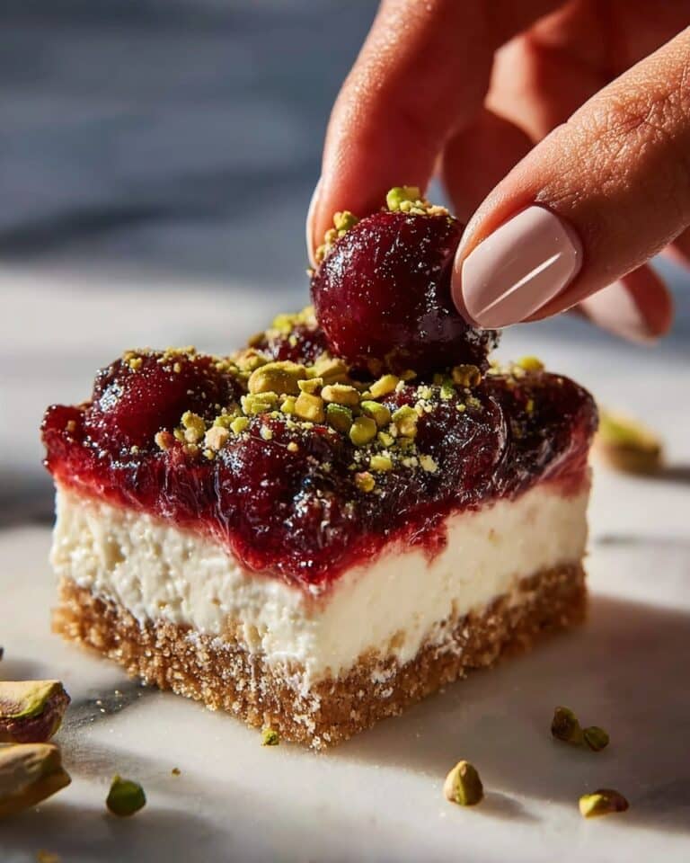 Heavenly Cherry Pistachio Cheesecake Bars Recipe