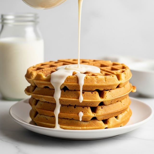 Mennonite Waffles with Creamy White Sauce Recipe