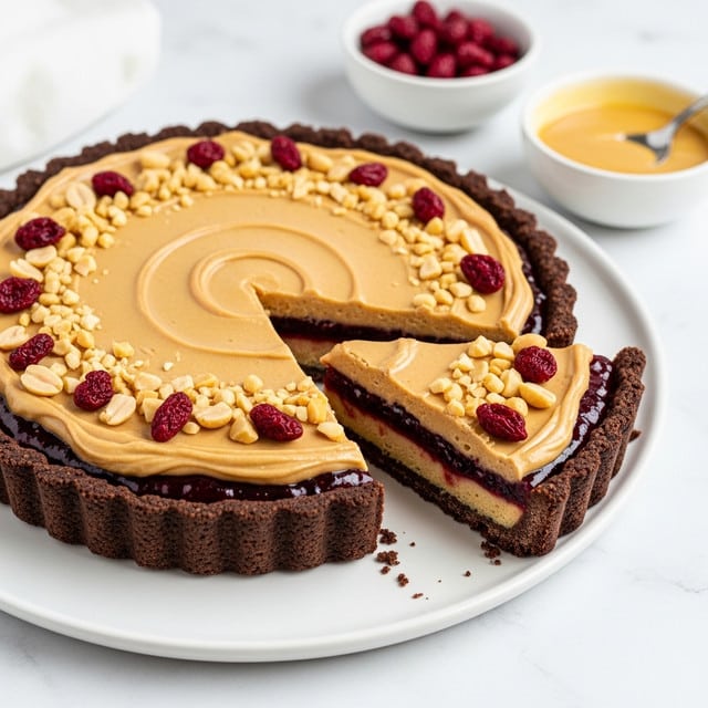 Vegan Peanut Butter Pie with Raspberry Jam Recipe