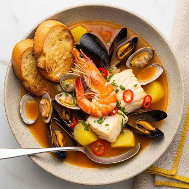 Classic Bouillabaisse (French Seafood Stew) with Rouille Recipe