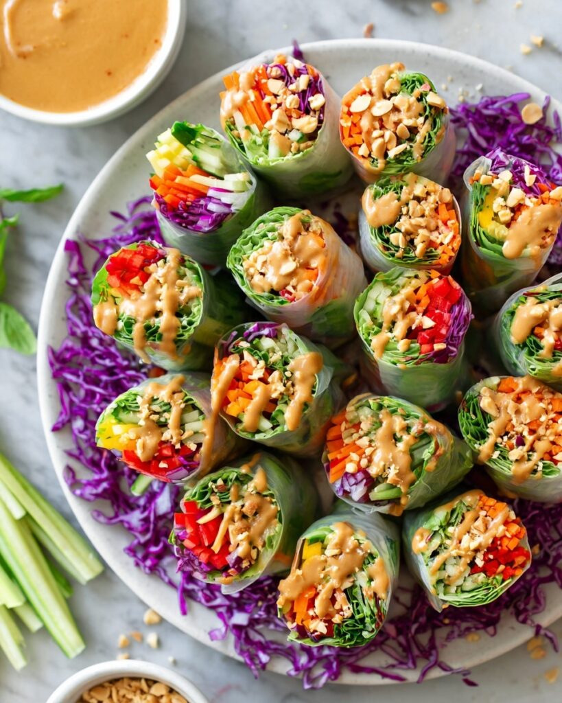 Vegetable Spring Rolls with Peanut Sauce Recipe