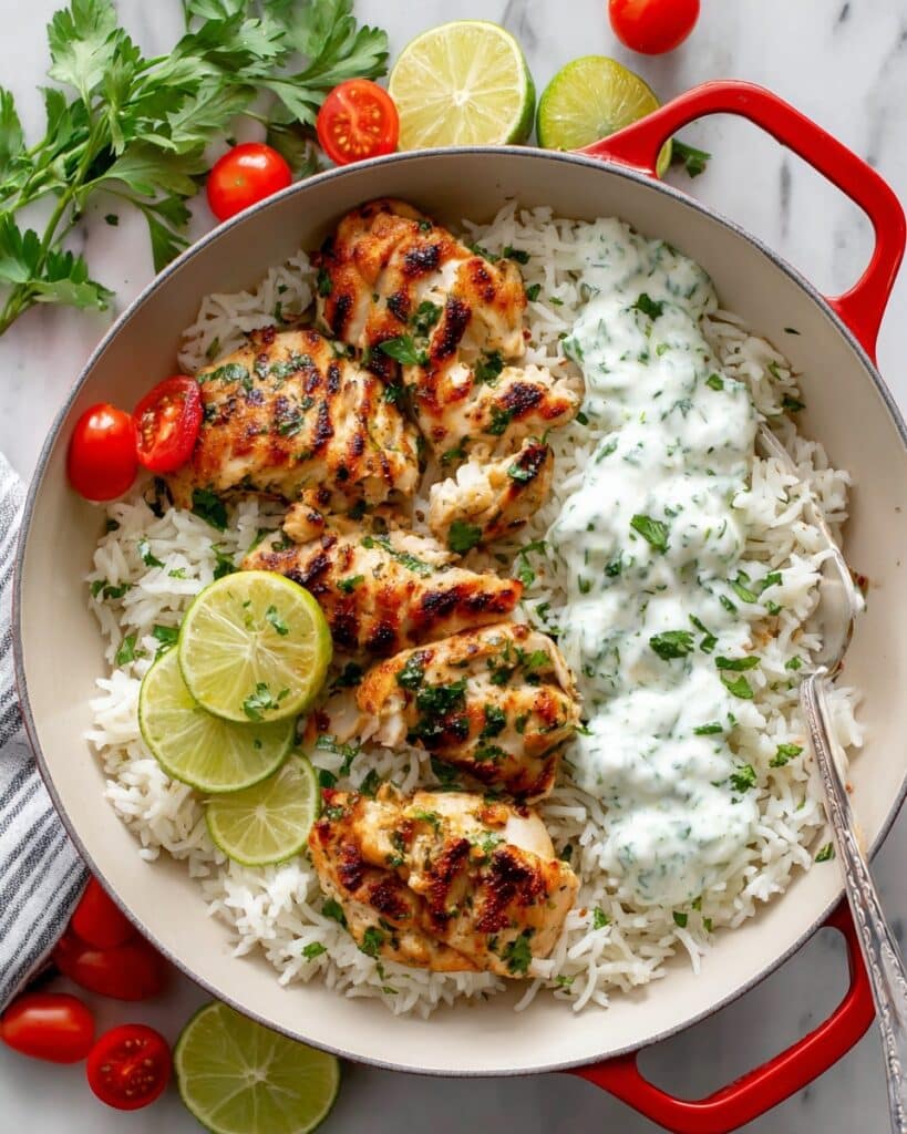 Dump-and-Bake Chicken Tzatziki with Rice Recipe
