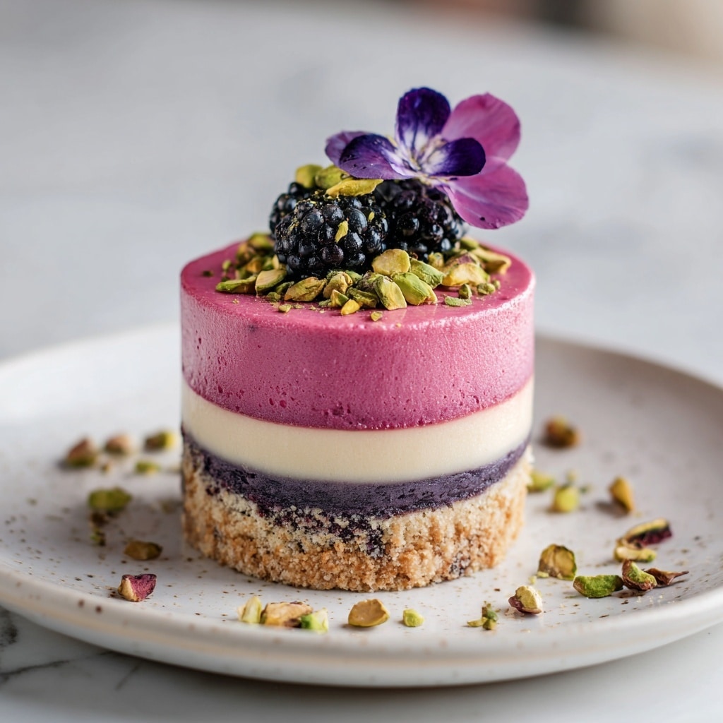 Pistachio Blackberry Cheesecake Towers Recipe