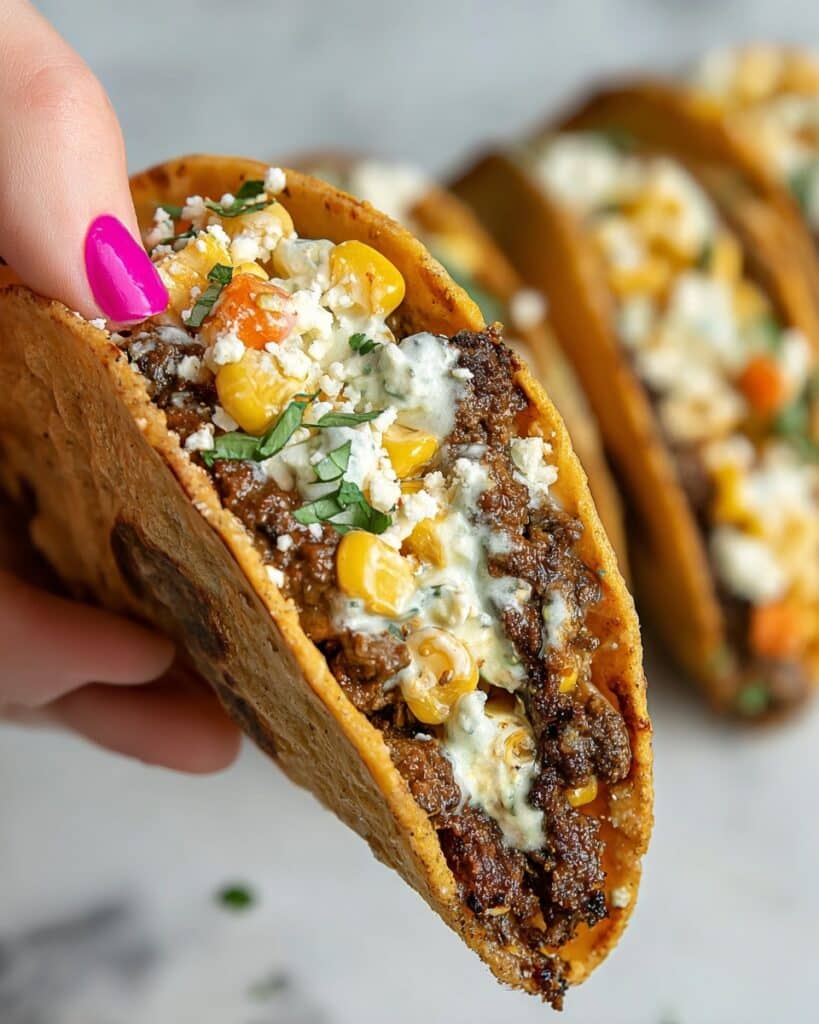 Street Corn Smash Burger Tacos Recipe