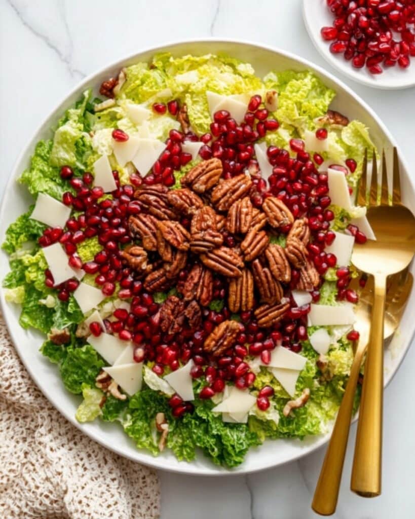 Shaved Brussels Sprout Salad with Pomegranate and Candied Pecans Recipe