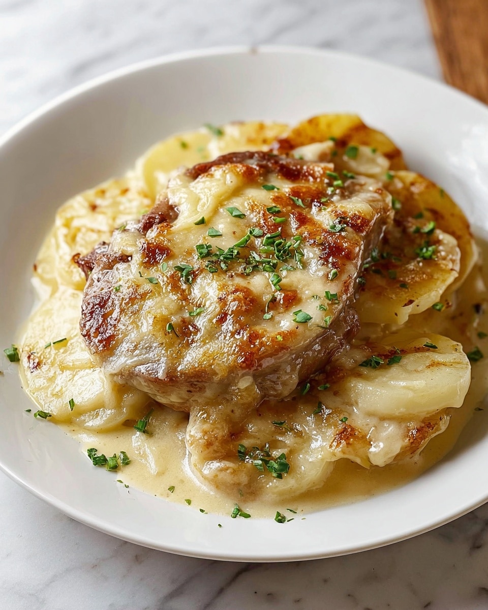 Smothered Pork Chop and Scalloped Potato Casserole Recipe
