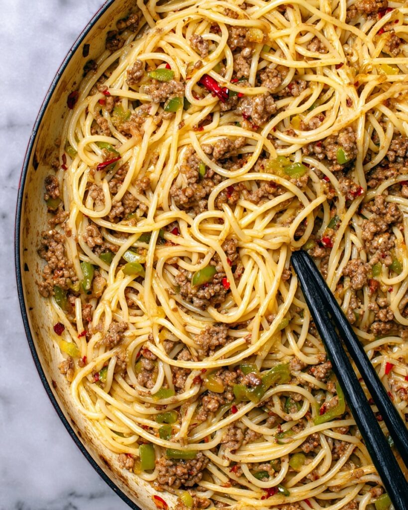 Angel Hair Pasta with Chinese Beef Sauce Recipe