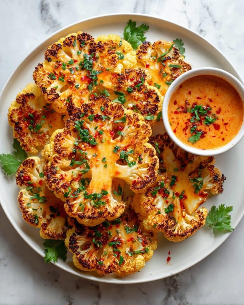 Buffalo Cauliflower Steaks with Spicy Buffalo Sauce Recipe