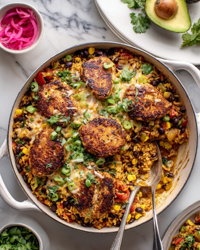 One Pan Southwest Chicken and Rice Fajita Skillet Recipe
