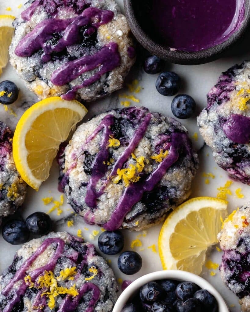 Lemon Blueberry Cookies with Blueberry Glaze Recipe