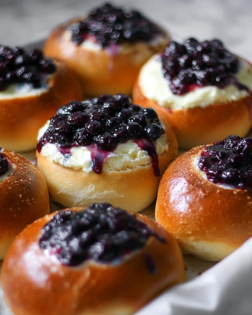 Blueberry Cream Brioche Buns Recipe
