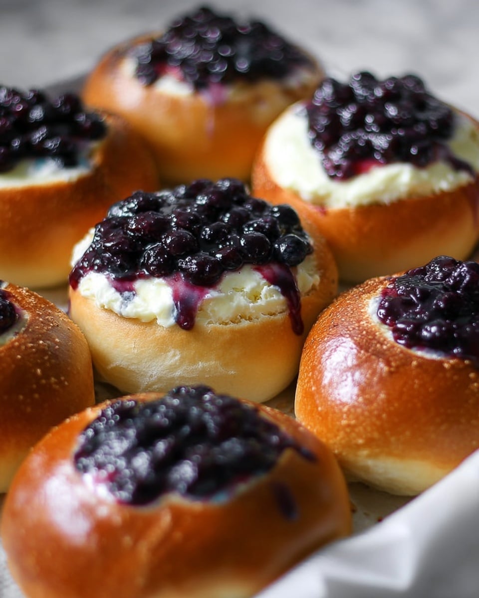 Blueberry Cream Brioche Buns Recipe