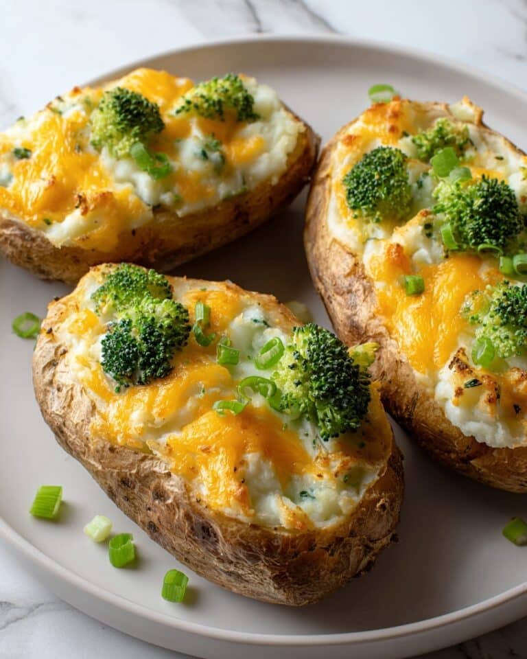 Cheesy Broccoli Stuffed Potatoes Recipe