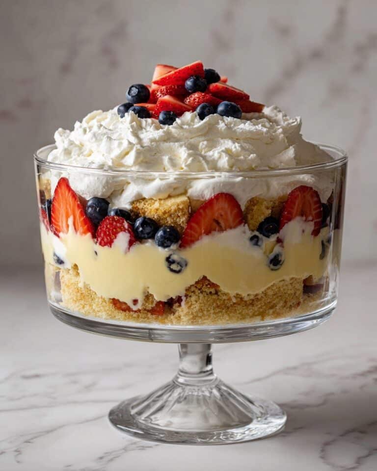 4th of July White Chocolate Fruit Trifle Recipe