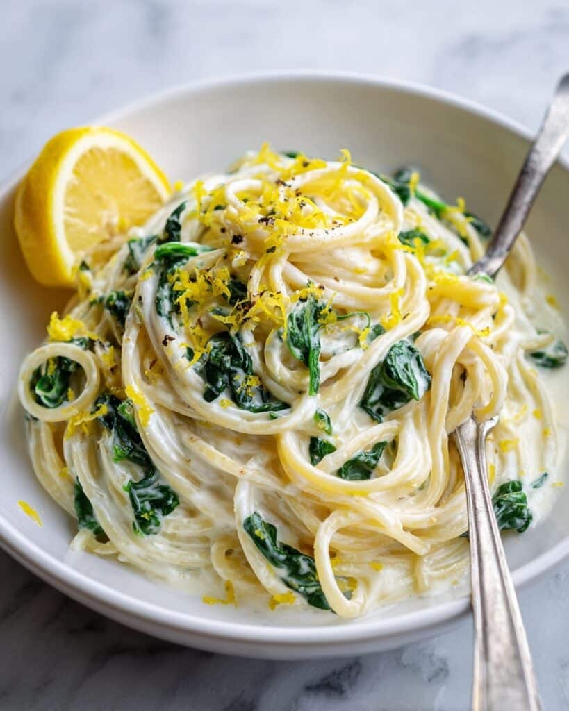 Lemon Ricotta Pasta with Spinach Recipe