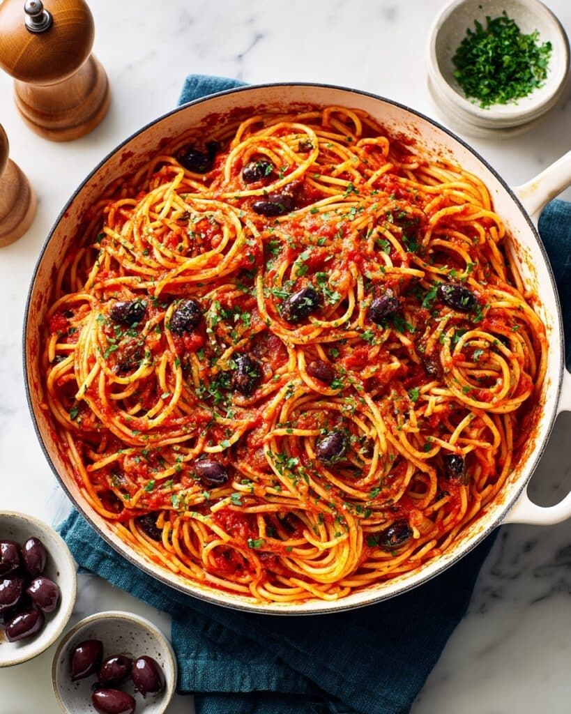 Spicy Vegan Pasta Puttanesca Recipe