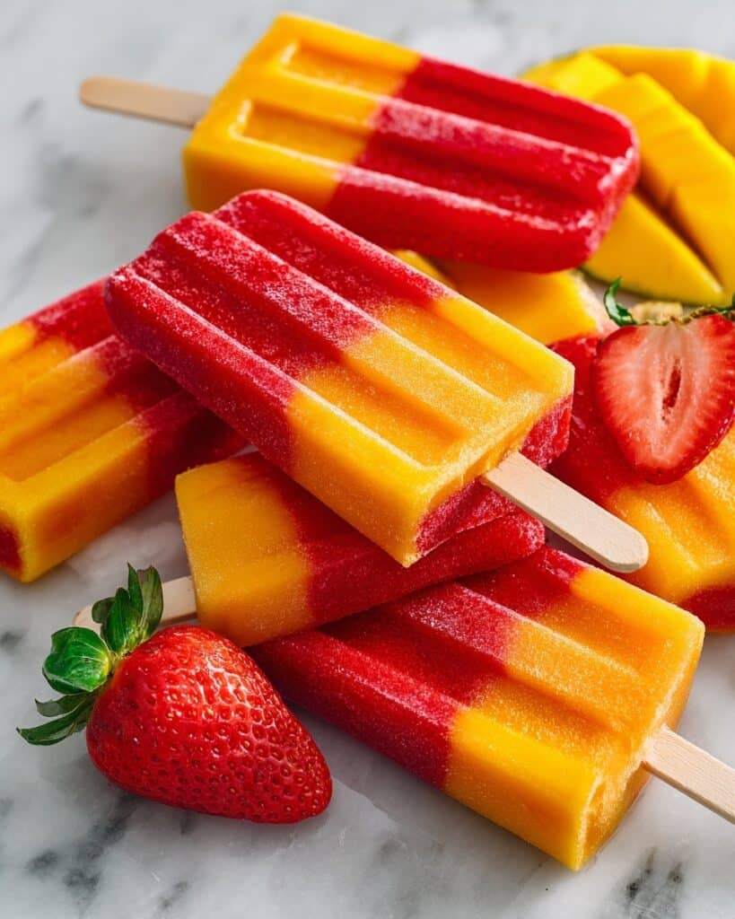 Strawberry Mango Popsicles Recipe