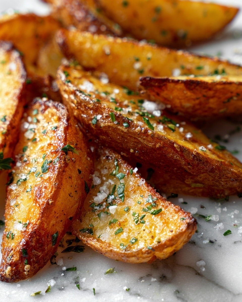 The image shows six round, crispy meatballs with a dark brown crust, placed on a layer of red sauce with hints of oil and spices. Each meatball is topped with bright green chopped herbs, adding a fresh contrast. In the bottom left corner, there is a sliced green jalapeño pepper, showing seeds inside. The meatballs are close together and the sauce underneath looks rich and slightly oily. The surface beneath the dish has a white marbled texture. photo taken with an iphone --ar 4:5 --v 7