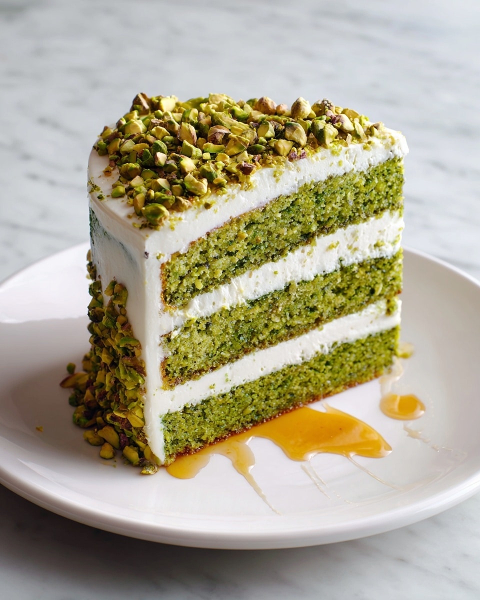 Pistachio Bliss Cake with Dripping Honey Recipe