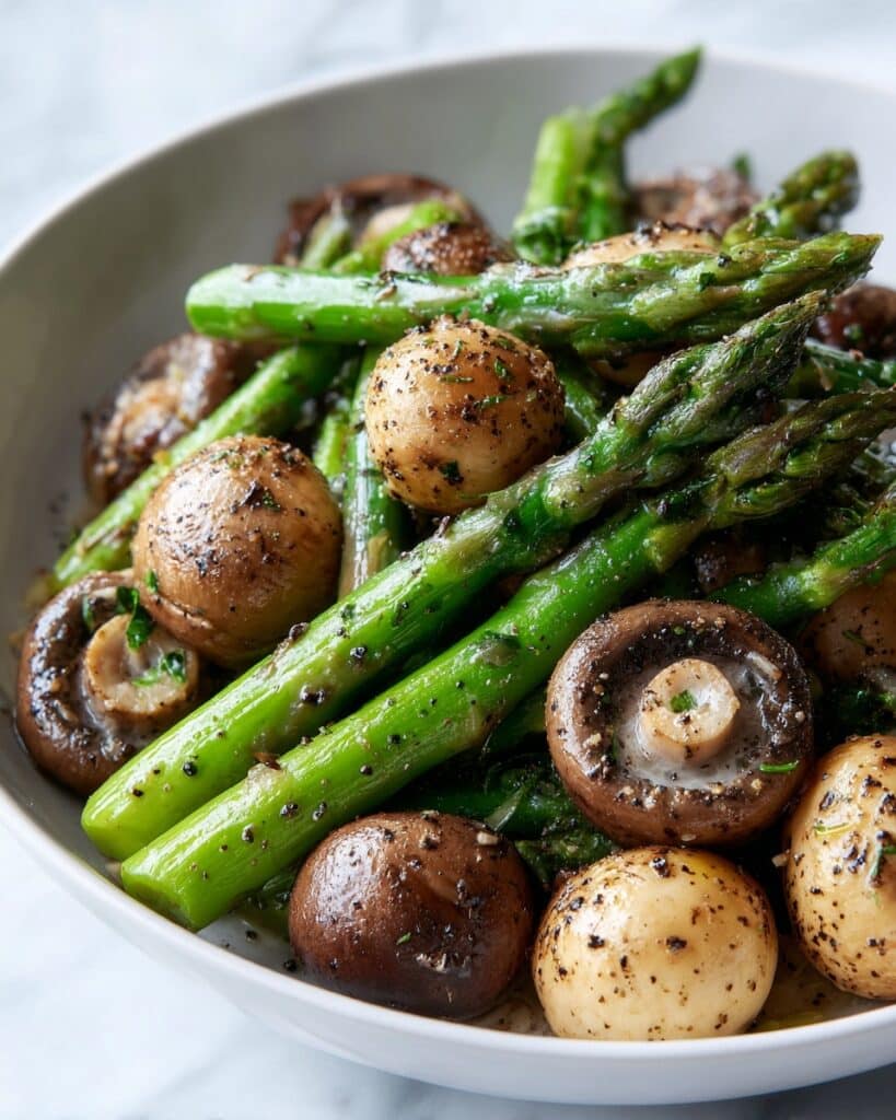 Delightfully Simple Air Fryer Asparagus and Mushrooms Recipe