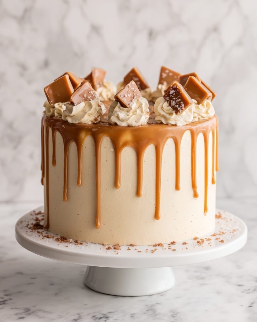 Caramel Drip Cake with Salted Caramel Buttercream Recipe