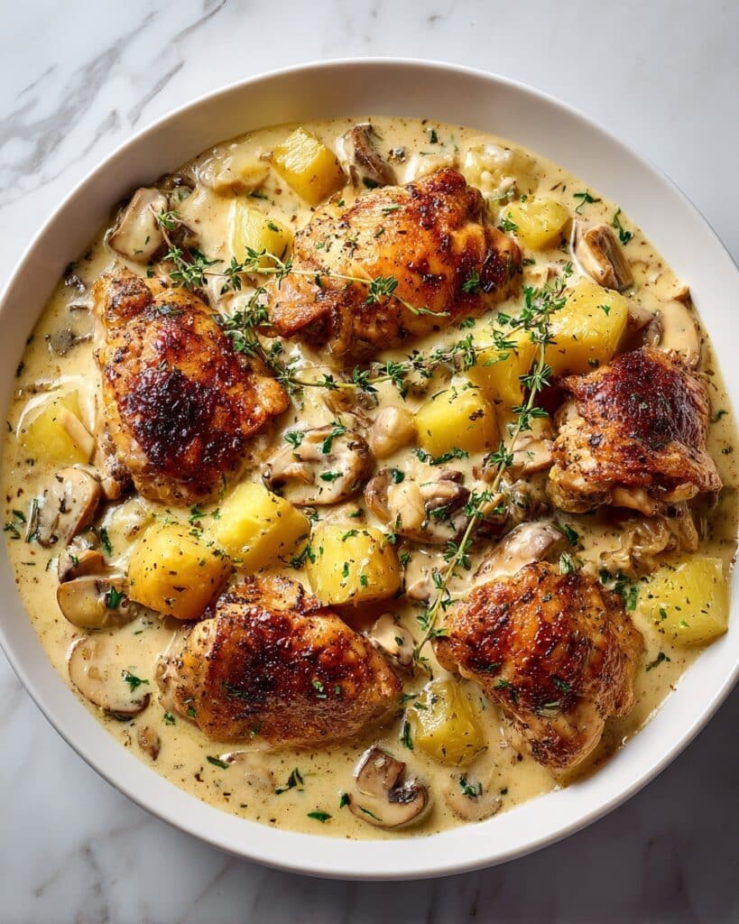 Cozy Up with Creamy French Style Chicken Casserole a la Normande Recipe