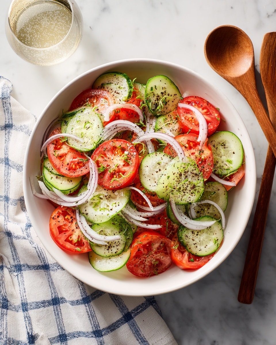 Refreshing Cucumber Tomato Salad with Sweet and Tangy Vinaigrette Recipe
